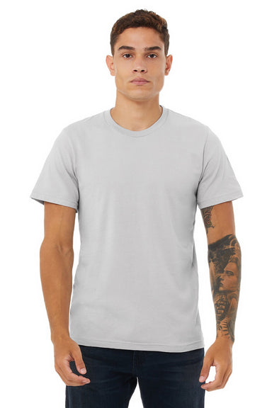 Bella + Canvas BC3001/3001 Mens Jersey Short Sleeve Crewneck T-Shirt Solid Athletic Grey Model Front