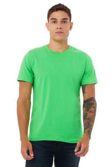 Bella + Canvas BC3001/3001 Mens Jersey Short Sleeve Crewneck T-Shirt Synthetic Green Model Front