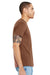 Bella + Canvas BC3001/3001 Mens Jersey Short Sleeve Crewneck T-Shirt Chestnut Brown Model Side