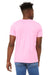 Bella + Canvas BC3001CVC/3001CVC Mens Heather CVC Short Sleeve Crewneck T-Shirt Heather Bubbble Gum Pink Model Back