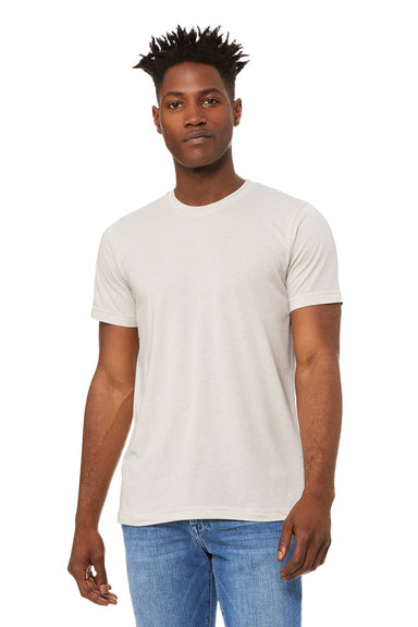 Bella + Canvas BC3001CVC/3001CVC Mens Heather CVC Short Sleeve Crewneck T-Shirt Heather Cement Grey Model Front