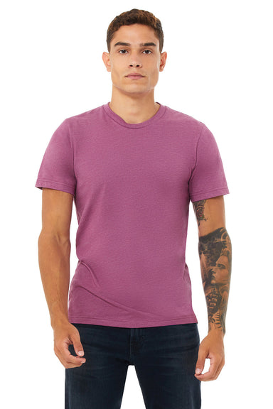 Bella + Canvas BC3001CVC/3001CVC Mens Heather CVC Short Sleeve Crewneck T-Shirt Heather Magenta Model Front