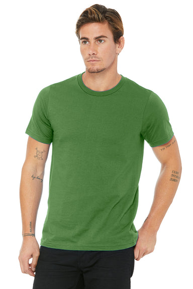 Bella + Canvas 3001U/3001USA Mens USA Made Jersey Short Sleeve Crewneck T-Shirt Leaf Green Model Front