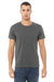 Bella + Canvas BC3001U Mens USA Made Jersey Short Sleeve Crewneck T-Shirt Asphalt Grey Model Front