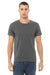 Bella + Canvas 3001U/3001USA Mens USA Made Jersey Short Sleeve Crewneck T-Shirt Asphalt Grey Model Front