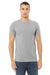 Bella + Canvas BC3001U Mens USA Made Jersey Short Sleeve Crewneck T-Shirt Heather Grey Model Front