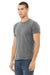 Bella + Canvas BC3001U Mens USA Made Jersey Short Sleeve Crewneck T-Shirt Heather Deep Grey Model 3Q