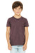 Bella + Canvas BC3001YCVC/3001YCVC Youth Jersey Short Sleeve Crewneck T-Shirt Heather Maroon Model Front