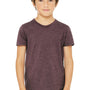 Bella + Canvas Youth Jersey Short Sleeve Crewneck T-Shirt - Heather Maroon