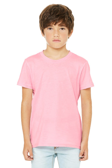Bella + Canvas BC3001Y/3001Y Youth Jersey Short Sleeve Crewneck T-Shirt Pink Model Front