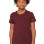 Bella + Canvas Youth Jersey Short Sleeve Crewneck T-Shirt - Maroon
