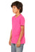 Bella + Canvas 3001Y Youth Jersey Short Sleeve Crewneck T-Shirt Berry Pink Model Side