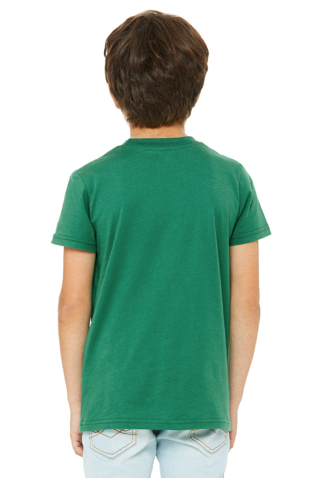 Bella + Canvas BC3001Y/3001Y Youth Jersey Short Sleeve Crewneck T-Shirt Kelly Green Model Back
