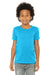 Bella + Canvas 3001Y Youth Jersey Short Sleeve Crewneck T-Shirt Neon Blue Model Front