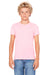 Bella + Canvas 3001Y Youth Jersey Short Sleeve Crewneck T-Shirt Neon Pink Model Front
