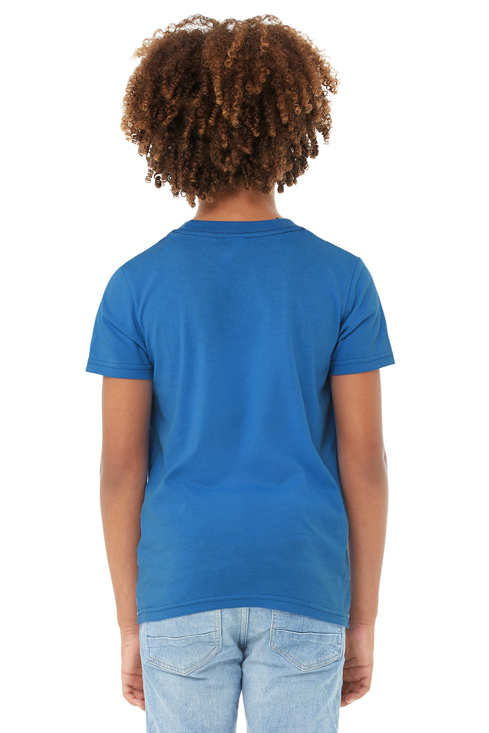 Bella + Canvas 3001Y Youth Jersey Short Sleeve Crewneck T-Shirt Columbia Blue Model Back