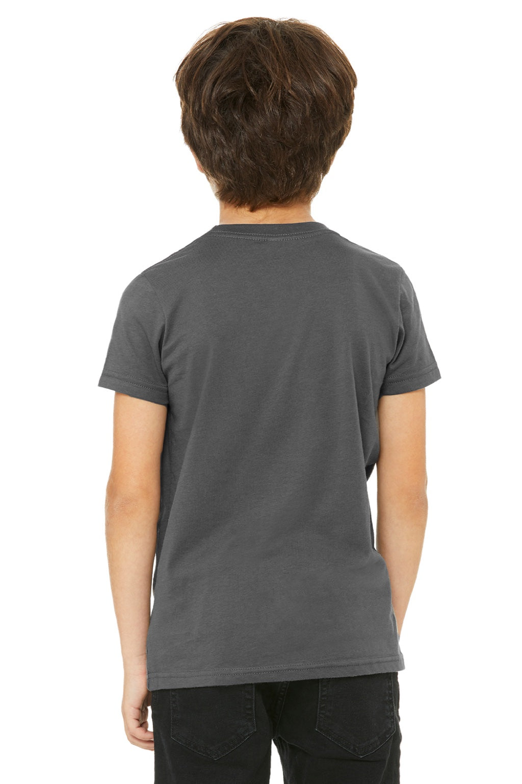 Bella + Canvas BC3001Y/3001Y Youth Jersey Short Sleeve Crewneck T-Shirt Asphalt Grey Model Back