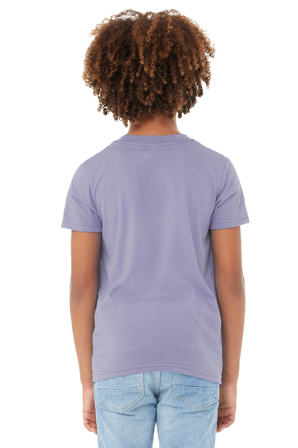 Bella + Canvas BC3001Y/3001Y Youth Jersey Short Sleeve Crewneck T-Shirt Dark Lavender Purple Model Back