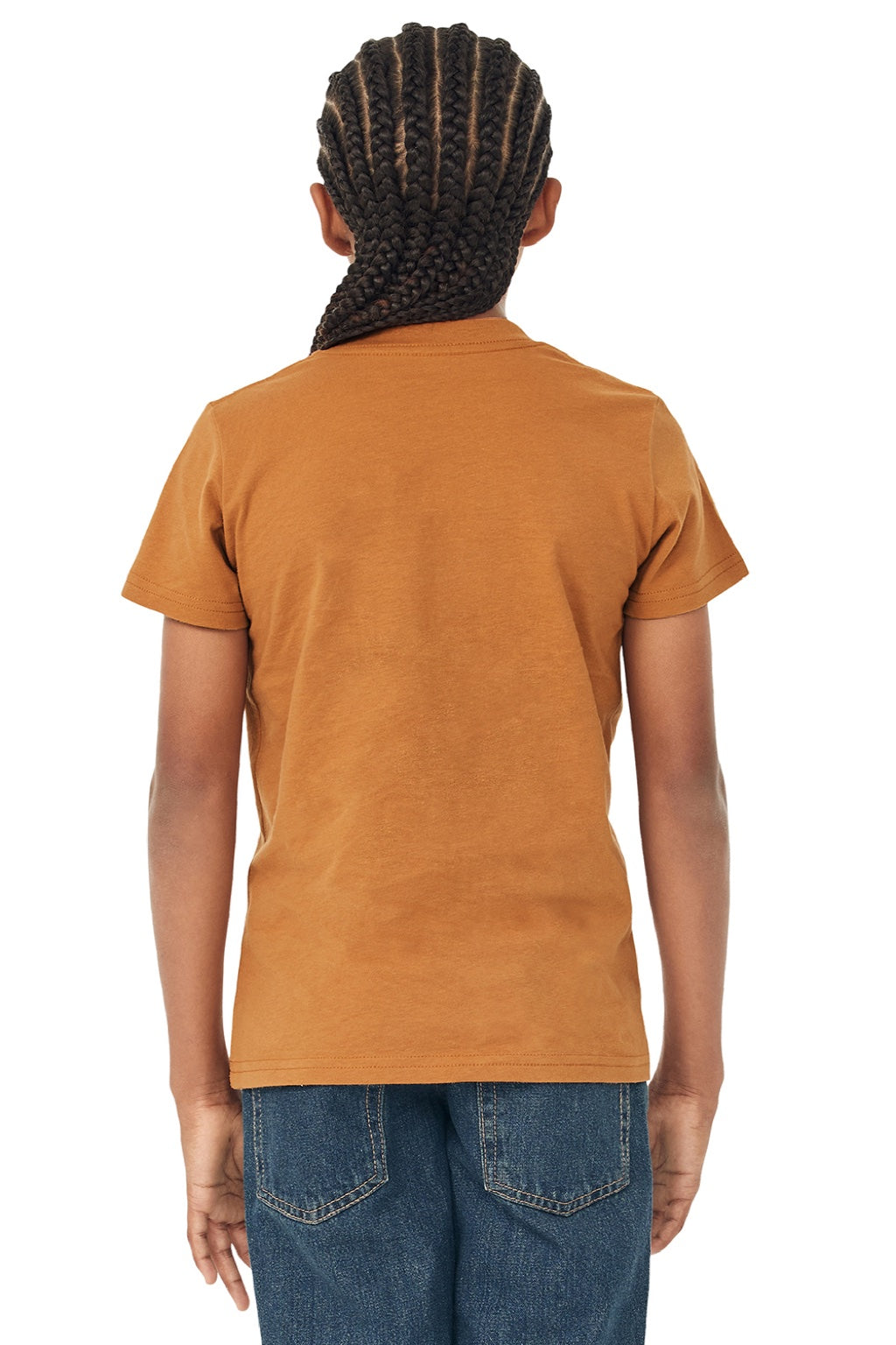Bella + Canvas BC3001Y/3001Y Youth Jersey Short Sleeve Crewneck T-Shirt Toast Model Back