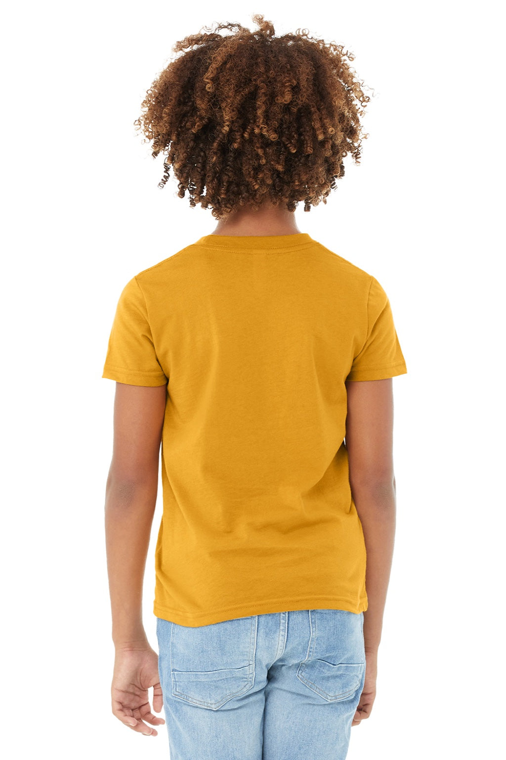 Bella + Canvas BC3001Y/3001Y Youth Jersey Short Sleeve Crewneck T-Shirt Mustard Yellow Model Back