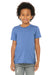 Bella + Canvas BC3001YCVC/3001YCVC Youth Jersey Short Sleeve Crewneck T-Shirt Heather Columbia Blue Model Front
