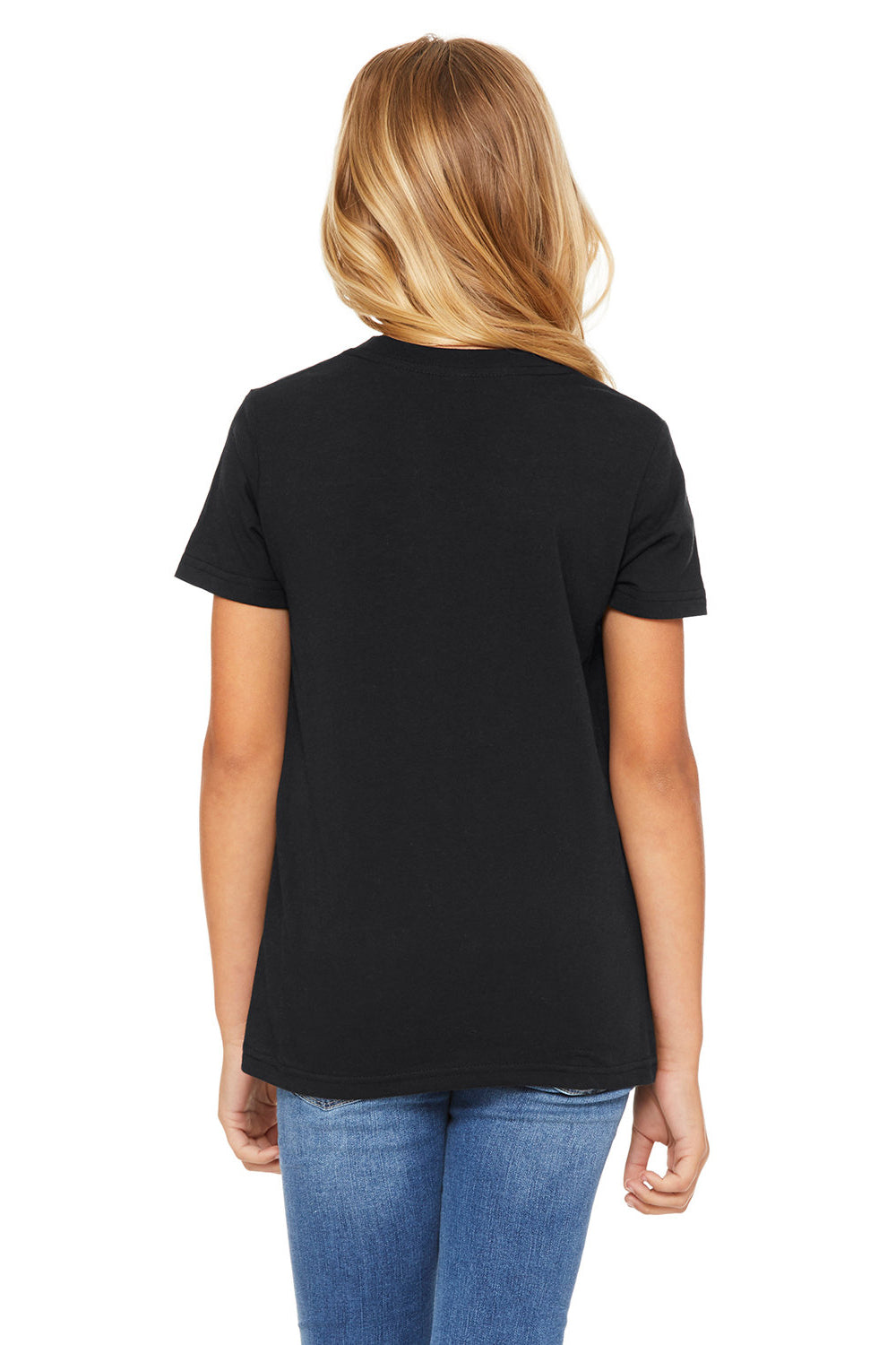 Bella + Canvas 3001Y Youth Jersey Short Sleeve Crewneck T-Shirt Vintage Black Model Back