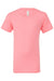 Bella + Canvas BC3001YCVC/3001YCVC Youth Jersey Short Sleeve Crewneck T-Shirt Neon Pink Flat Front