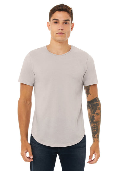 Bella + Canvas 3003C Mens Curved Hem Short Sleeve Crewneck T-Shirt Heather Cool Grey Model Front