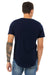 Bella + Canvas 3003C Mens Curved Hem Short Sleeve Crewneck T-Shirt Navy Blue Model Back