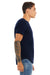 Bella + Canvas 3003C Mens Curved Hem Short Sleeve Crewneck T-Shirt Navy Blue Model Side