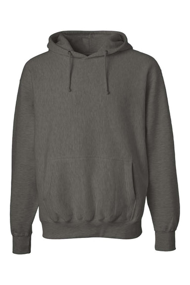 Weatherproof 7700 Mens Cross Weave Hooded Sweatshirt Hoodie w/ Pouch Pocket Charcoal Grey Flat Front
