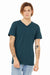 Bella + Canvas BC3005/3005 Mens Jersey Short Sleeve V-Neck T-Shirt Deep Teal Blue Model Front