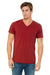 Bella + Canvas BC3005/3005 Mens Jersey Short Sleeve V-Neck T-Shirt Canvas Red Model Front