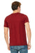 Bella + Canvas BC3005/3005 Mens Jersey Short Sleeve V-Neck T-Shirt Canvas Red Model Back