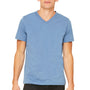 Bella + Canvas Mens Jersey Short Sleeve V-Neck T-Shirt - Steel Blue