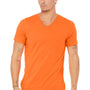 Bella + Canvas Mens Jersey Short Sleeve V-Neck T-Shirt - Orange