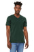 Bella + Canvas BC3005/3005/3655C Mens Jersey Short Sleeve V-Neck T-Shirt Forest Green Model Front