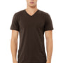 Bella + Canvas Mens Jersey Short Sleeve V-Neck T-Shirt - Brown