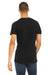 Bella + Canvas BC3005/3005 Mens Jersey Short Sleeve V-Neck T-Shirt Black Model Back