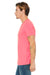 Bella + Canvas BC3005/3005/3655C Mens Jersey Short Sleeve V-Neck T-Shirt Neon Pink Model Side