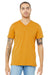 Bella + Canvas BC3005/3005 Mens Jersey Short Sleeve V-Neck T-Shirt Mustard Yellow Model Front