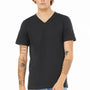 Bella + Canvas Mens Jersey Short Sleeve V-Neck T-Shirt - Dark Grey