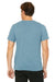 Bella + Canvas BC3655/3655C Mens Textured Jersey Short Sleeve V-Neck T-Shirt Denim Blue Slub Model Back
