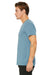 Bella + Canvas BC3655/3655C Mens Textured Jersey Short Sleeve V-Neck T-Shirt Denim Blue Slub Model Side