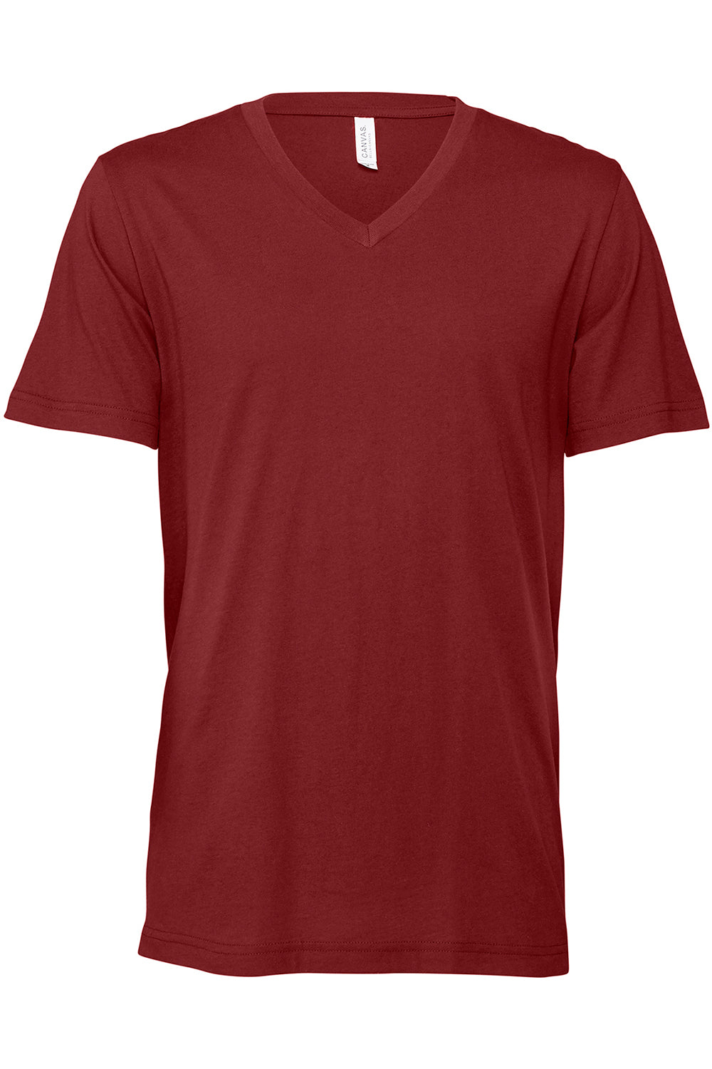 Bella + Canvas BC3005/3005/3655C Mens Jersey Short Sleeve V-Neck T-Shirt Cardinal Red Flat Front