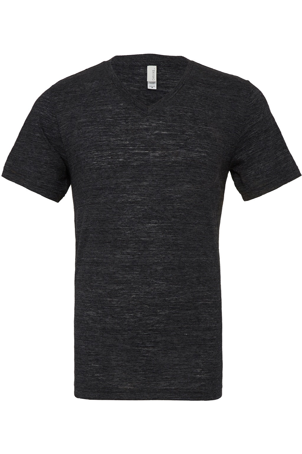 Bella + Canvas BC3655/3655C Mens Textured Jersey Short Sleeve V-Neck T-Shirt Charcoal Black Slub Flat Front