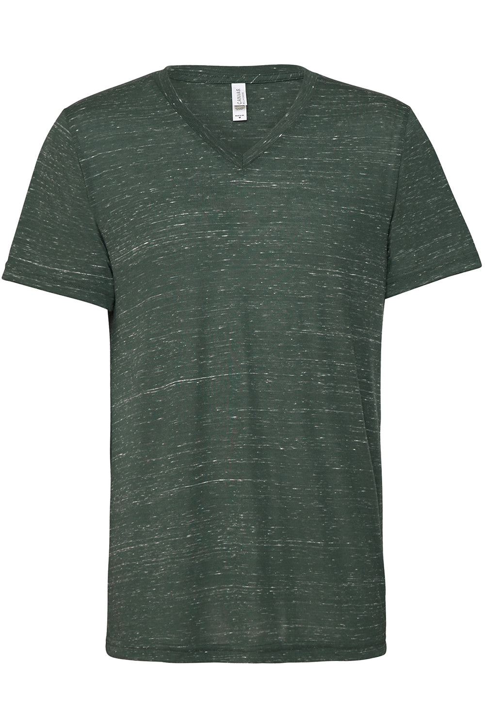 Bella + Canvas BC3005/3005/3655C Mens Jersey Short Sleeve V-Neck T-Shirt Forest Green Marble Flat Front