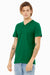 Bella + Canvas BC3005/3005/3655C Mens Jersey Short Sleeve V-Neck T-Shirt Kelly Green Model 3Q