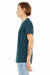 Bella + Canvas BC3005/3005/3655C Mens Jersey Short Sleeve V-Neck T-Shirt Deep Teal Blue Model Side