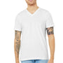 Bella + Canvas Mens CVC Short Sleeve V-Neck T-Shirt - Solid White